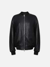 OVERSIZED LEATHER BOMBERBLACK