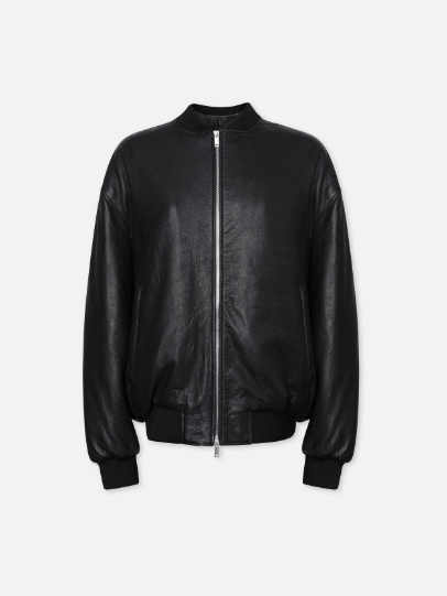 OVERSIZED LEATHER BOMBERBLACK