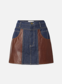 ATELIER DENIM LEATHER SKIRTARLOW
