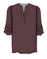 TIERED RUFFLE S/S BLOUSE MULBERRY