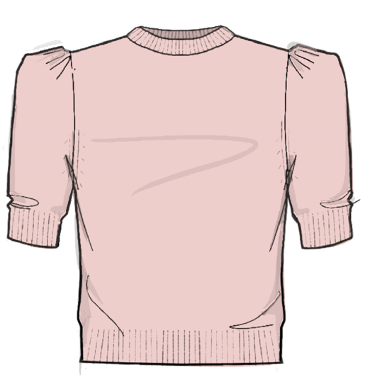 CASHMERE GATHERED SWEATERALMOND PINK