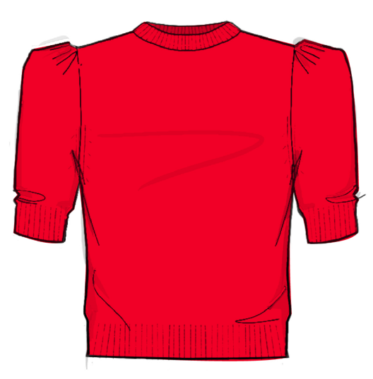 CASHMERE GATHERED SWEATERTRUE RED