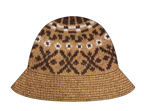 THE FAIRISLE BUCKET HATCAMEL MULTI