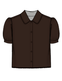 THE SILK PRIM S/S BLOUSECOFFEE