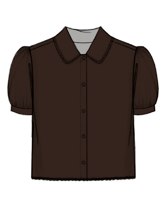 THE SILK PRIM S/S BLOUSECOFFEE