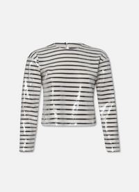 STRIPED SEQUIN TOPNAVY MULTI