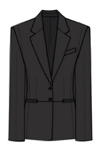 THE FEMME LEATHER BLAZERBLACK