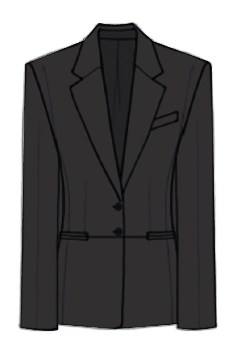 THE FEMME LEATHER BLAZERBLACK