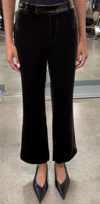 CROP FLARE VELVET TROUSERESPRESSO