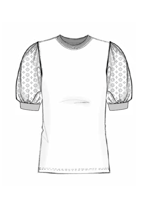 THE LACE SLEEVE TEEWHITE