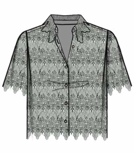THE LACE BUTTON UP SHIRTSOFT MINT