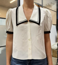 THE POLKA DOT SAILOR BLOUSECREAM MULTI