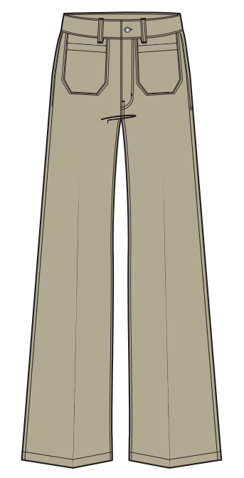 LE SLIM PALAZZO MODERNIST POCKETKHAKI