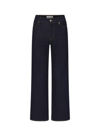 Slim-fit cropped palazzo denim trousers - Rinse