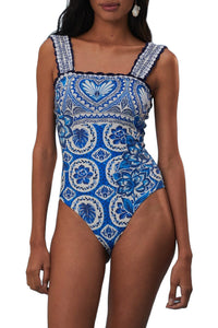 Maillot de bain une pièce Tile Dream - Bleu
