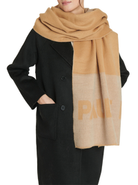 Écharpe bicolore en laine - Camel & beige