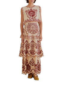 Top court sans manches en lin - Beige