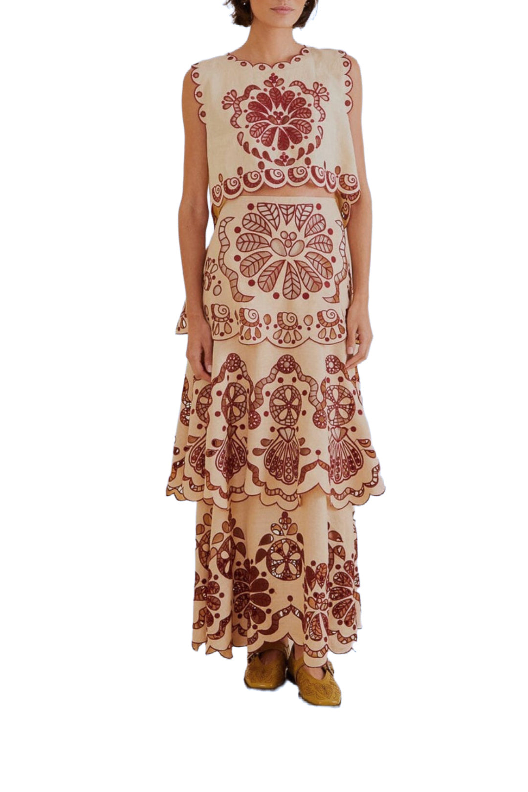 Top court sans manches en lin - Beige