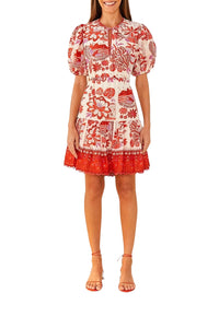Robe courte Rio en coton - Rouge