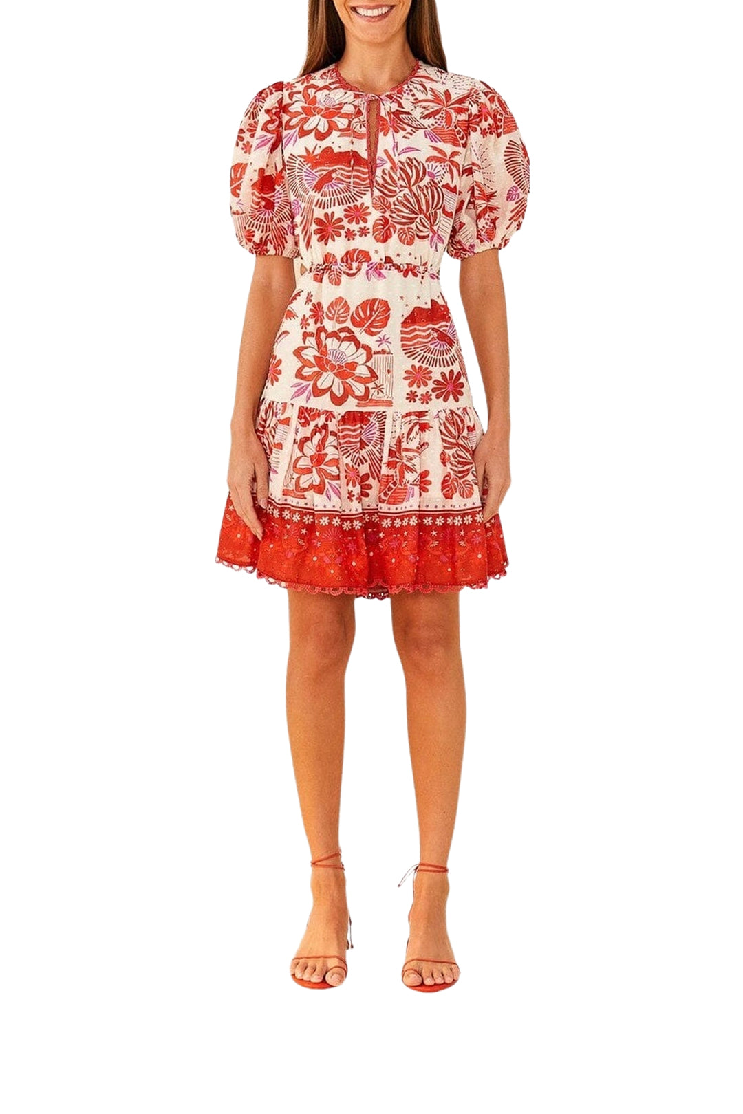 Robe courte Rio en coton - Rouge