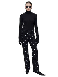 Jean droits à motifs à pois - Black & White