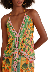 Blouse Heart Ivy façon foulard - Jaune
