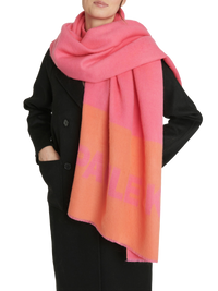 Écharpe bicolore en laine - Rose & orange