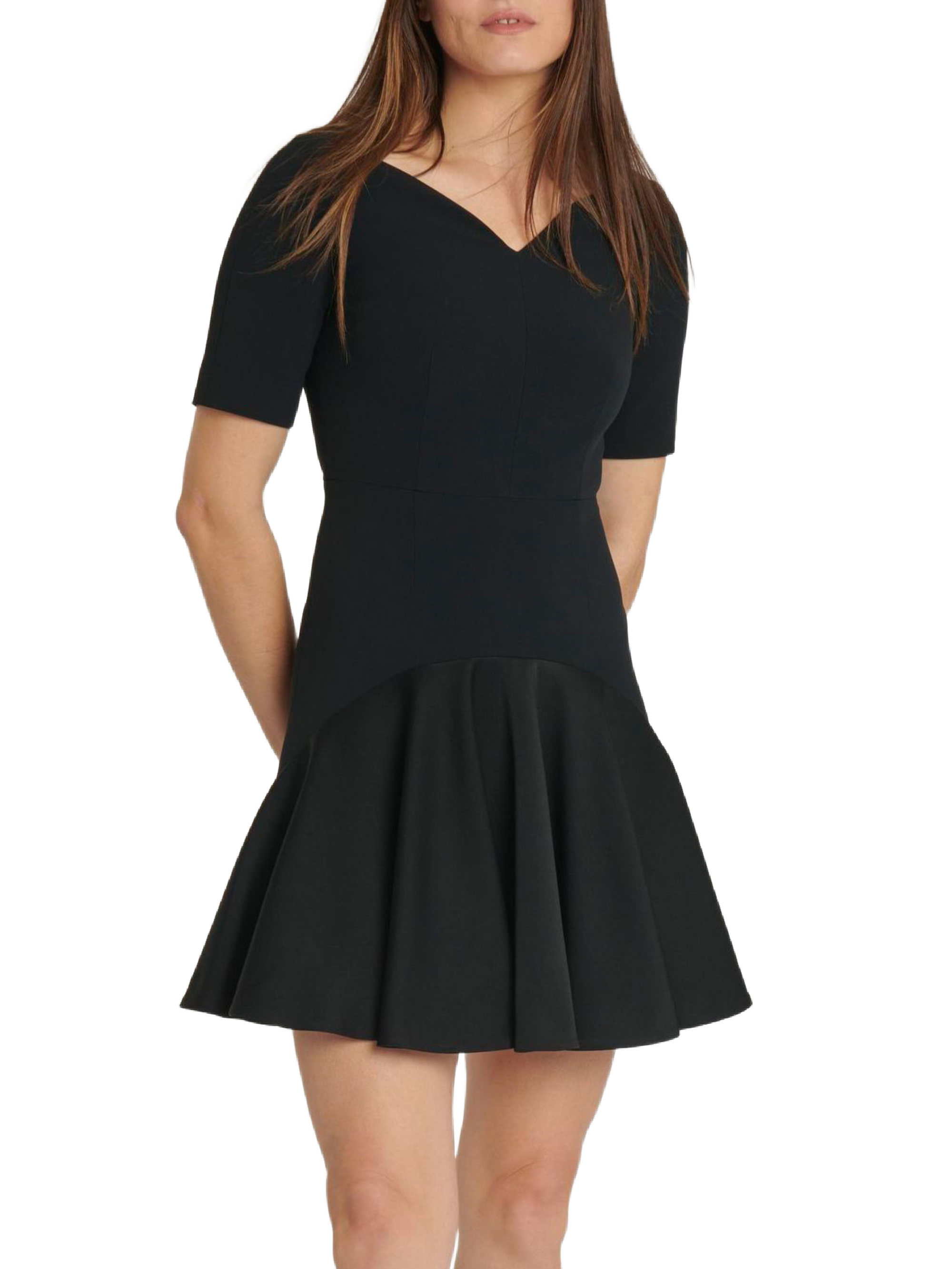 Short dress with short sleeves - Black