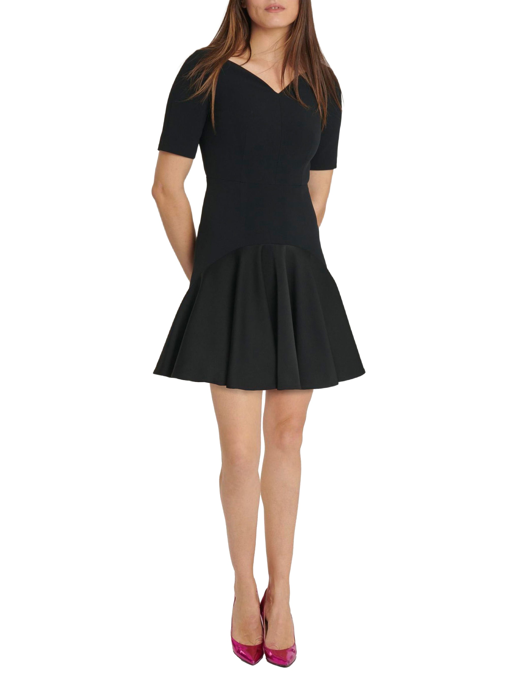 Short dress with short sleeves - Black