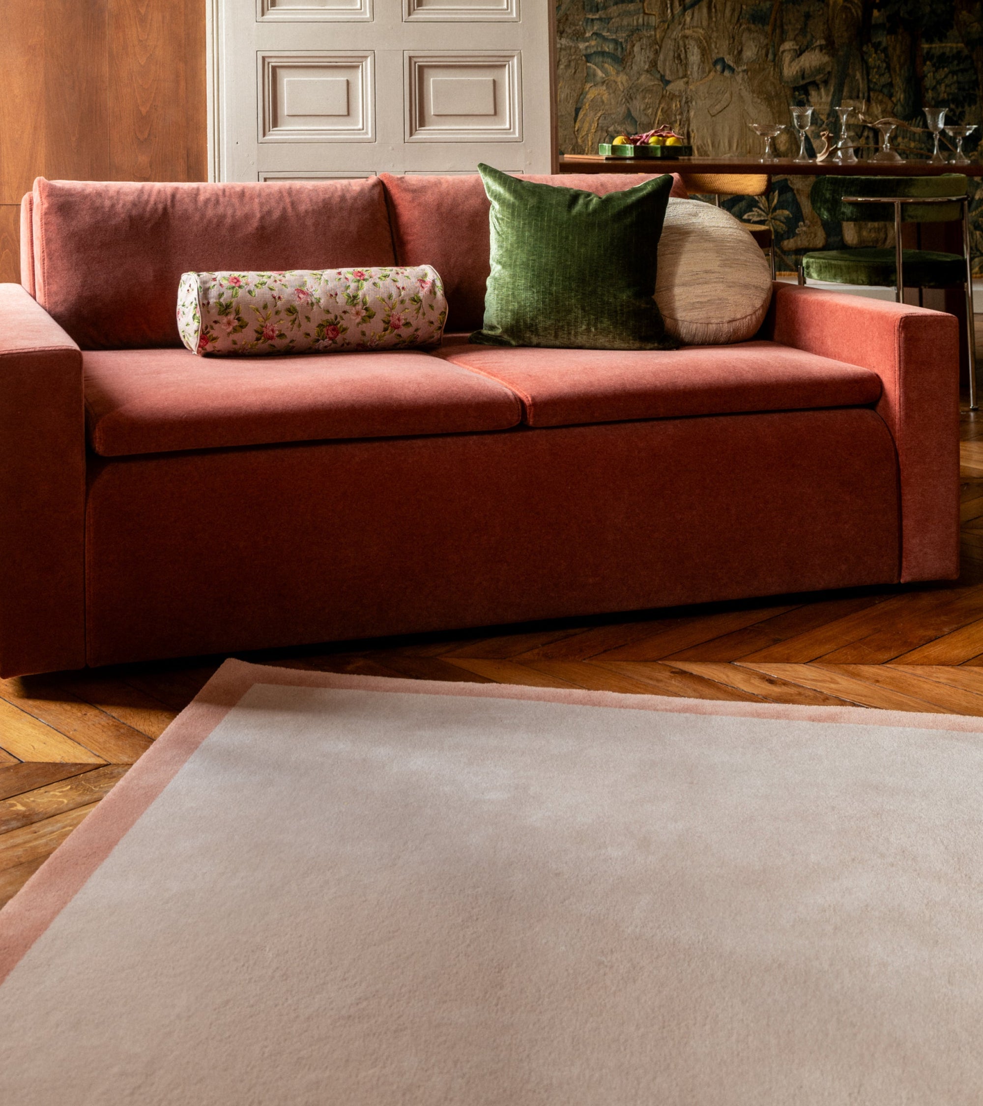 Tapis Luna 150x200 en laine - Rose poudré