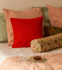 Coussin Carino en laine mélangée - Orange