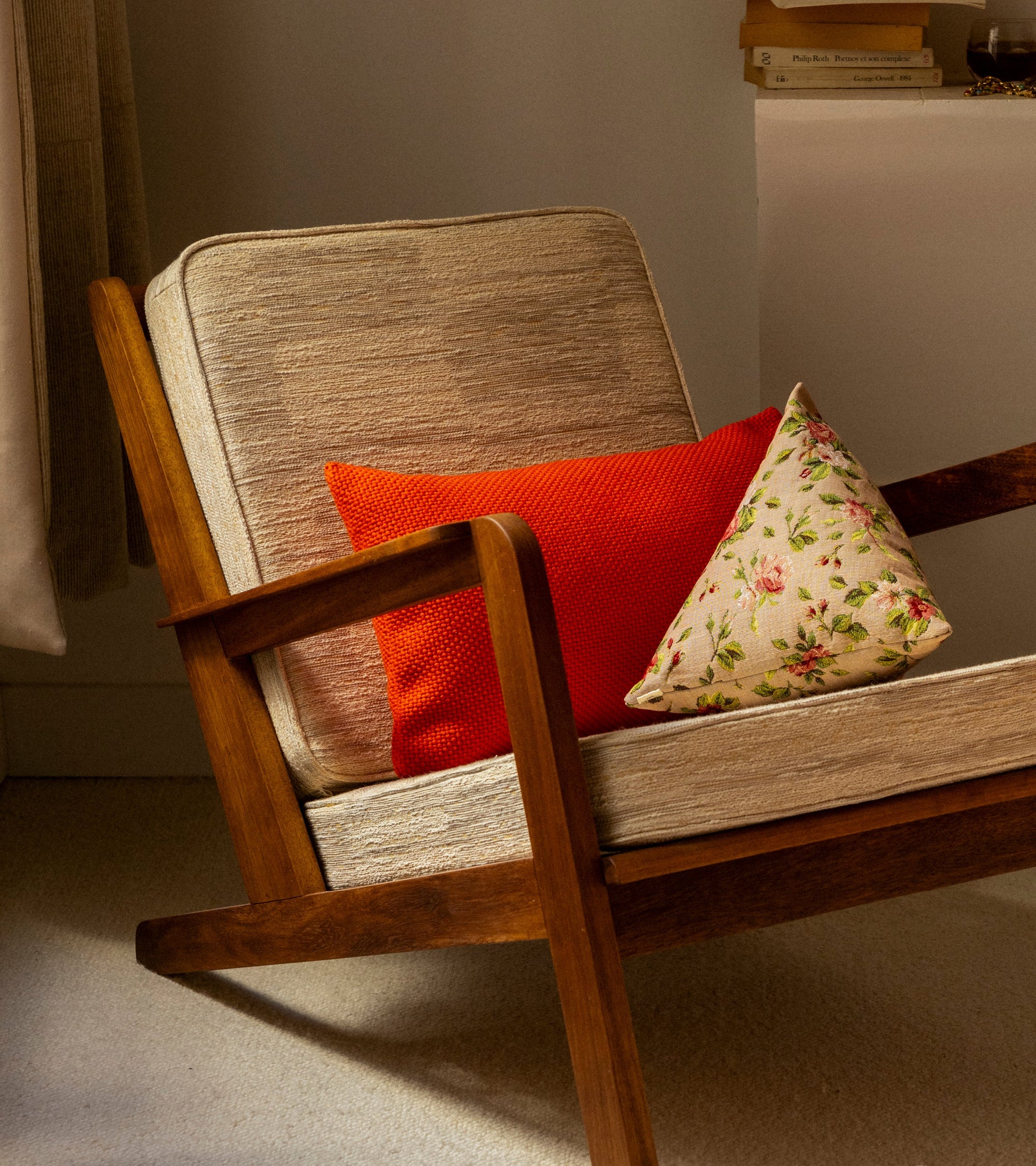 Coussin Carino en laine mélangée - Orange