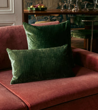 Coussin Carino en velours côtelé - Vert olive