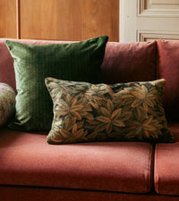Coussin Carino en velours côtelé - Vert olive