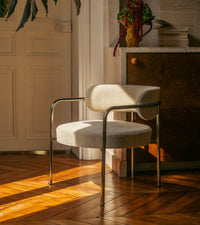 Fauteuil Libera en velours côtelé - Beige