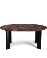 Grande table Carlotta Alta en marbre - Marron et Noir