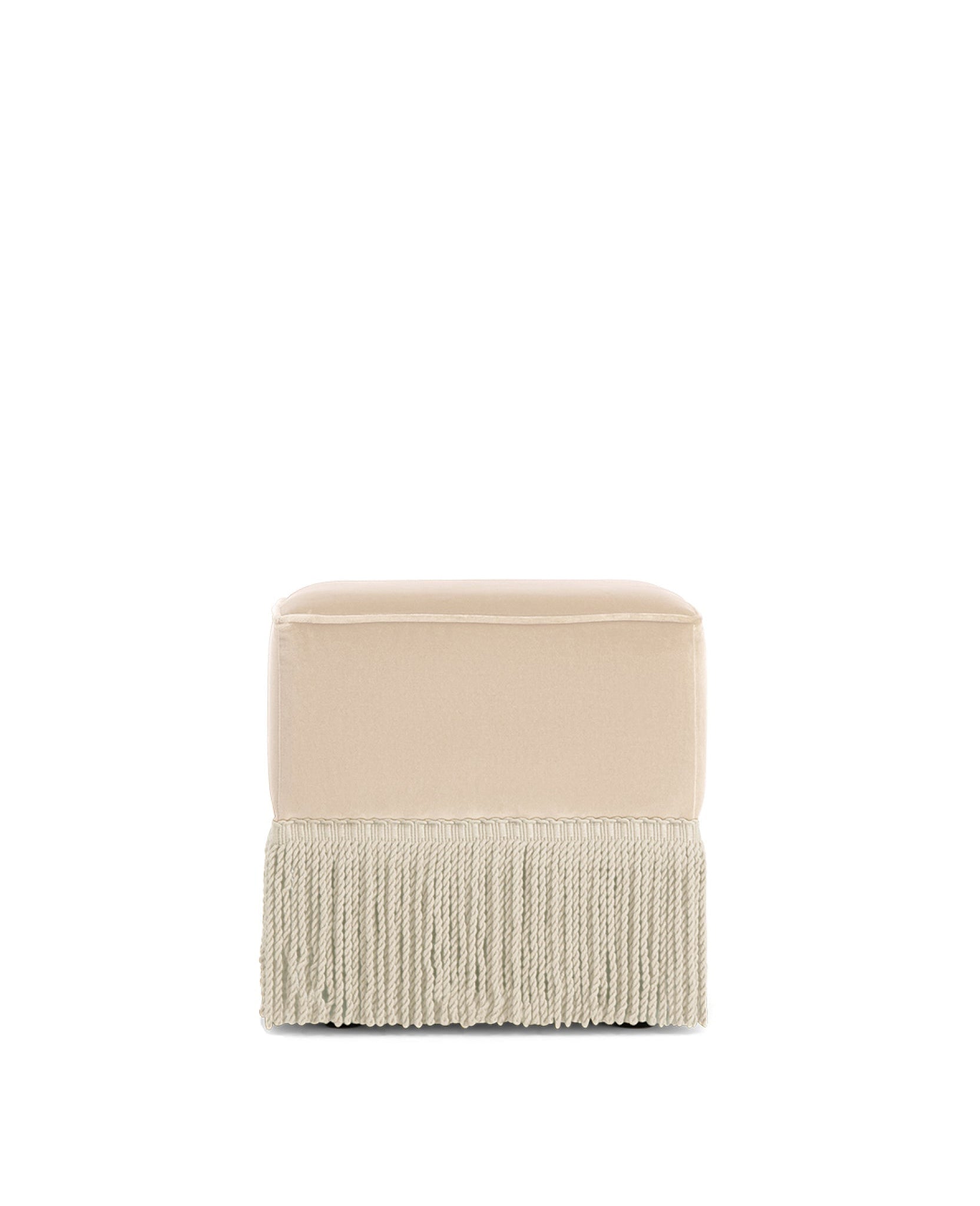 Pouf Nonna en velours - Beige