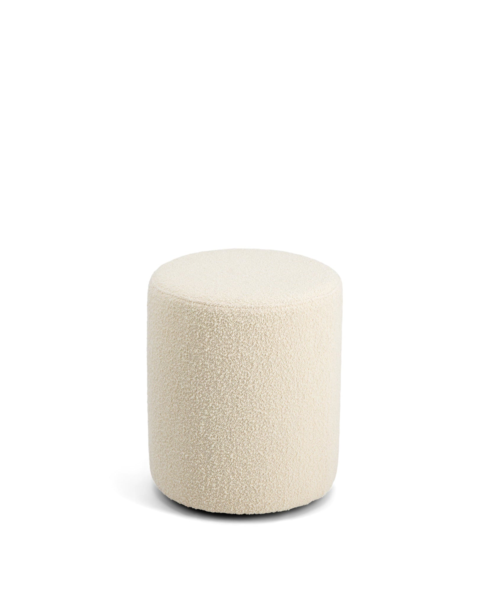 Pouf Mobile en laine bouclée - Blanc crème