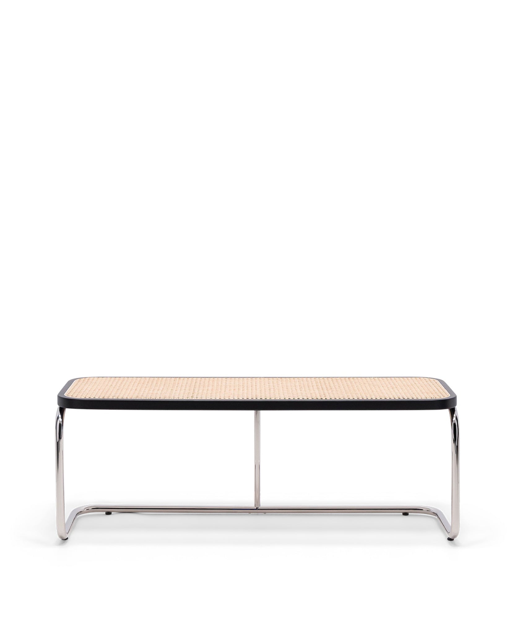 Banc Panchina en bois et cannage - Noir