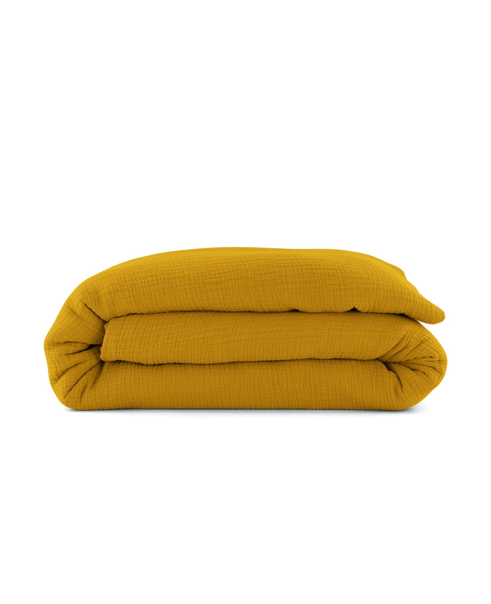 Housse de couette Como en gaze de coton - Moutarde