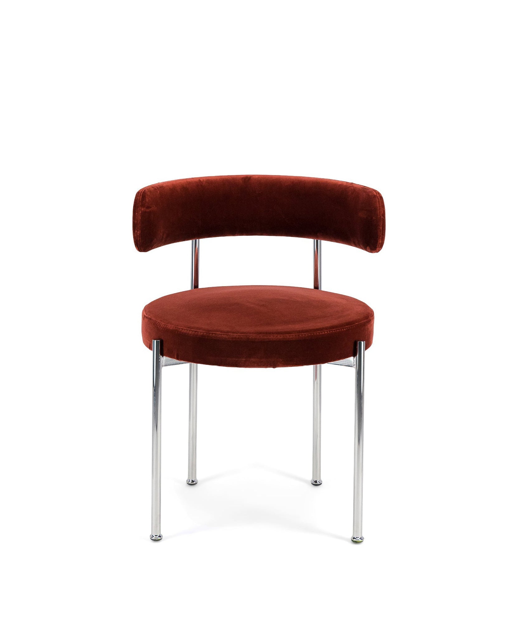 Chaise Libera en velours - Cognac