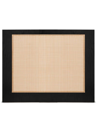 Sogno single headboard in wood and cane - Black