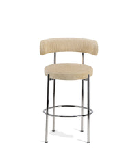 Chaise de bar Libera en velours côtelé - Beige