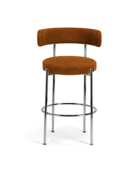 Chaise de bar Libera en velours côtelé - Marron