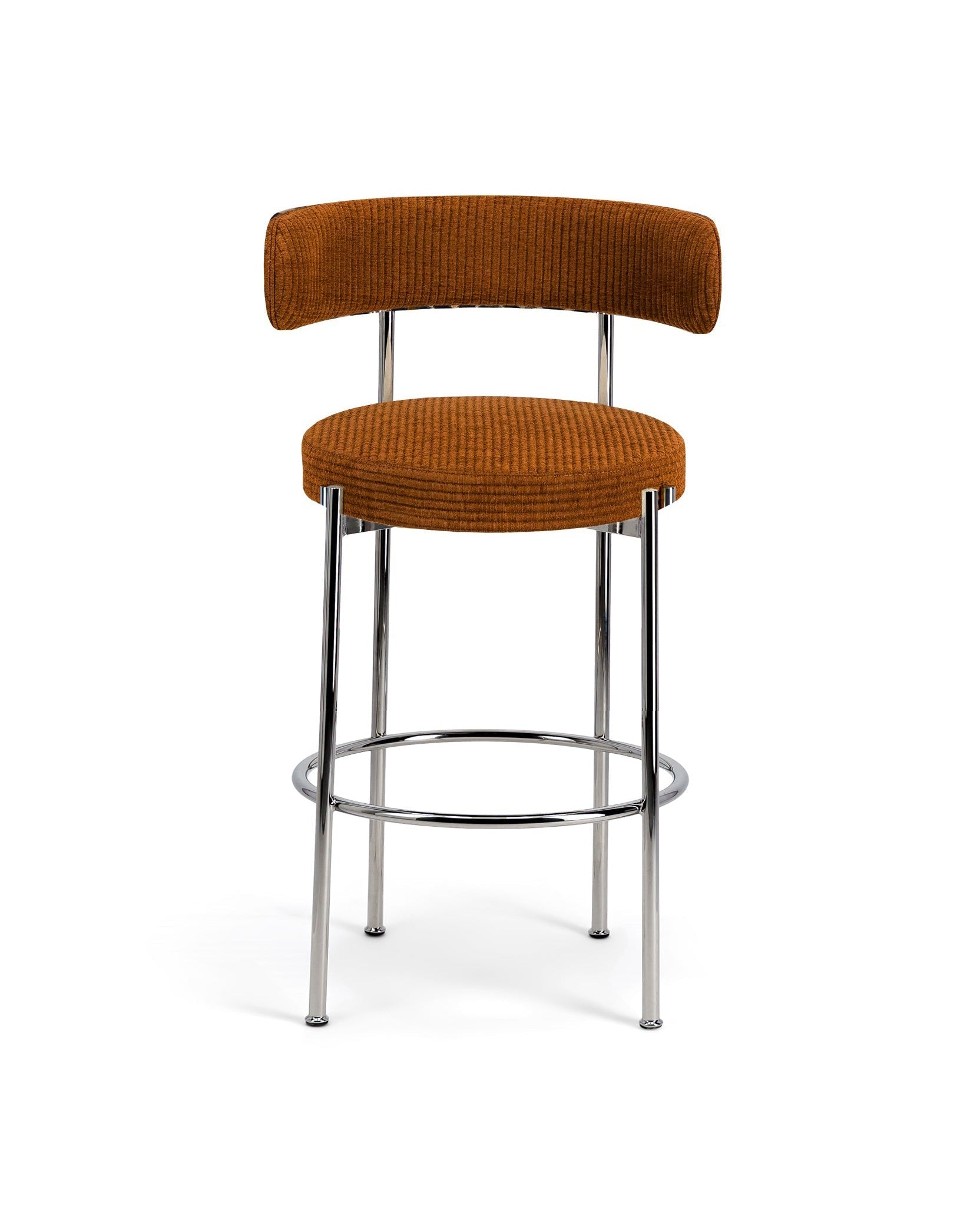 Chaise de bar Libera en velours côtelé - Marron