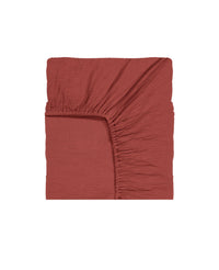 Drap-housse Como en gaze de coton - Brique