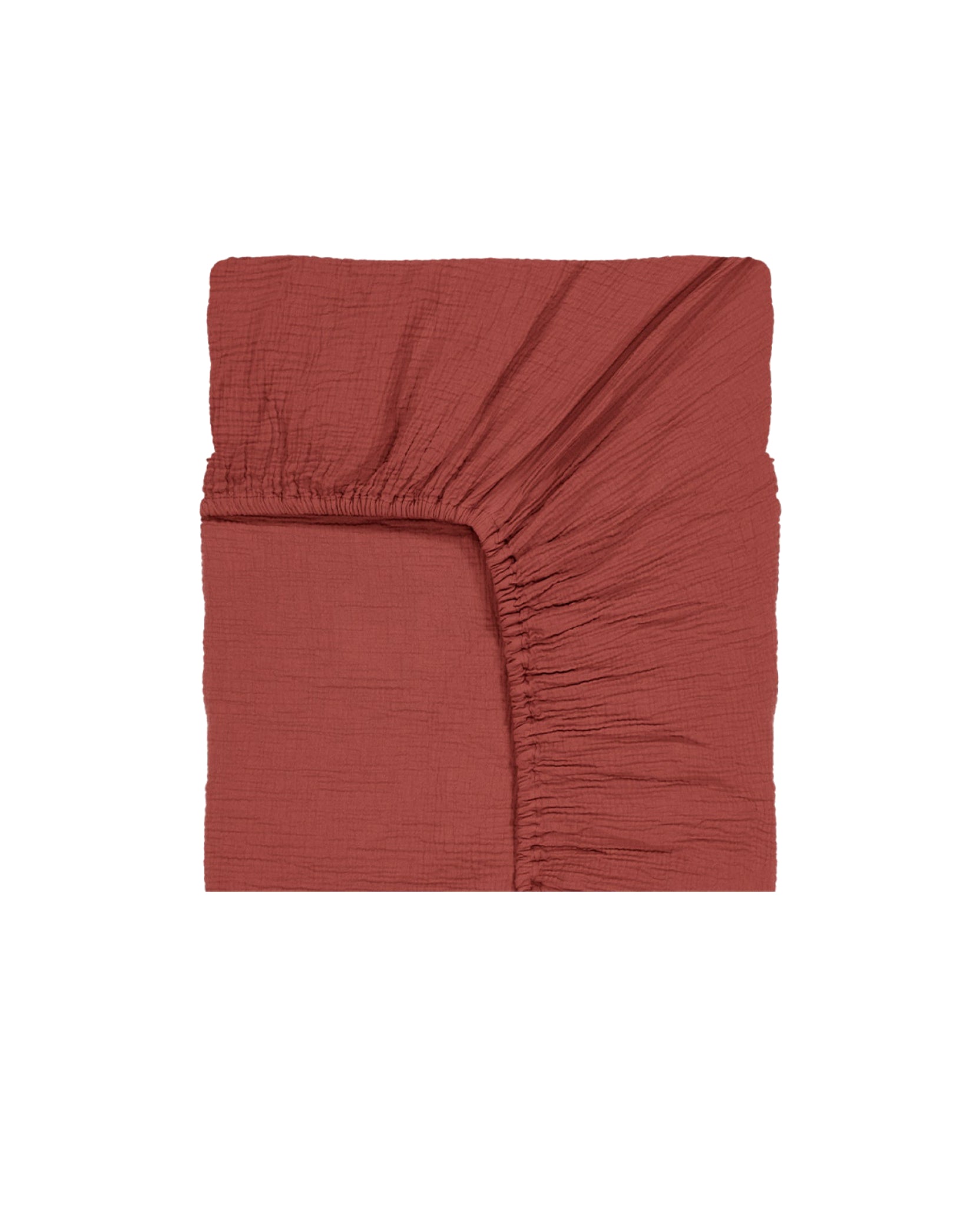 Drap-housse Como en gaze de coton - Brique