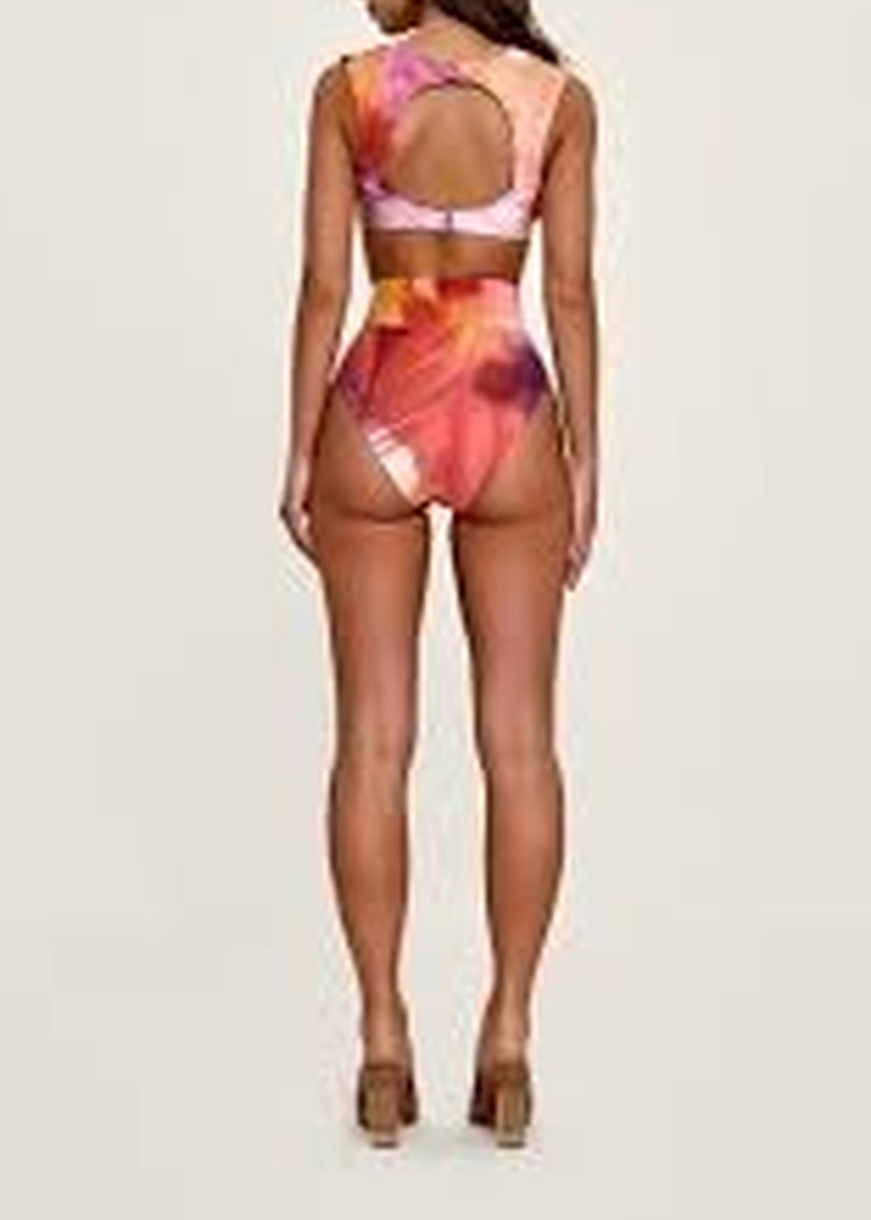 Kuwa printed high waist bikini bottoms - Dandi Print