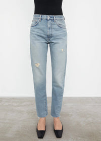 Pantalon coutures torsadées en denim - Light Blue Wash