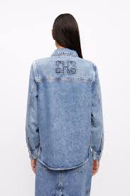 Chemise cintré en denim - Mid Blue Stone